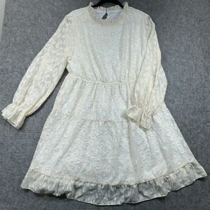 Shein Beautiful Antique White Cream Gold Animal Print Accent Cheetah Womens‎ XL